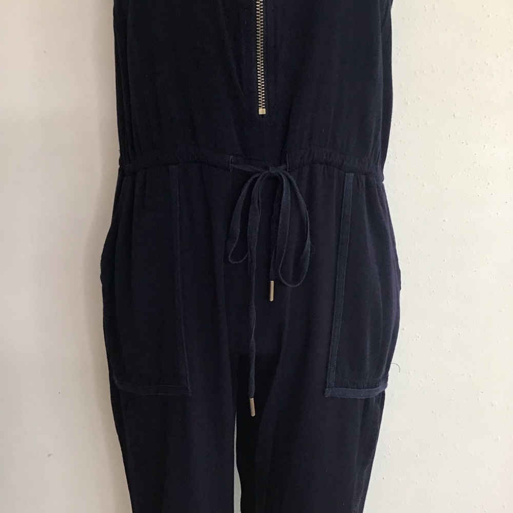 Elevenses Women Elegant Dark Blue Round Neck Drawstring Ankle Fun Jumpsuit XXS - Picture 5 of 12